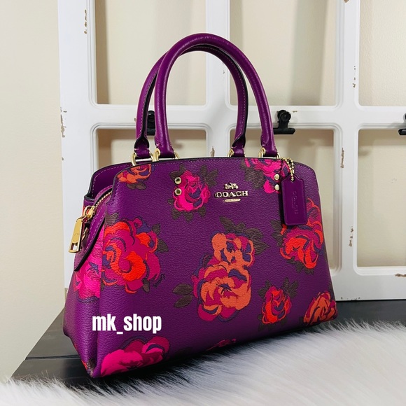 COACH Mini Lillie Jumbo Floral Satchel - Picture 2 of 14